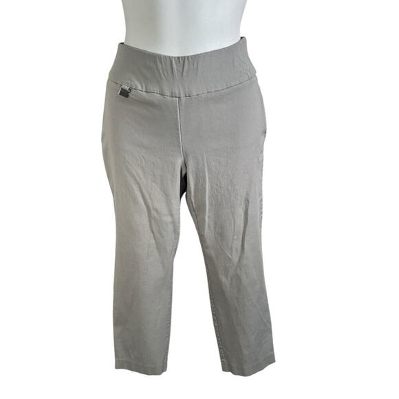 ALFANI Cigarette Capri Pants Size 4 Stretch Used Tummy Control Slimming Gray - Picture 1 of 9